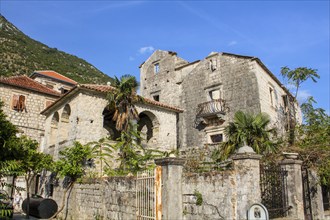 Old ruin of a villa in Perast at the bay of Kotor, Montenegro, Europe