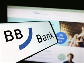 Stuttgart, Germany, 07-15-2024: Mobile phone with logo of German financial services company BBBank