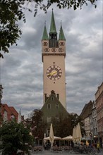 Clock Tower of the Town Hall in Straubing, Bavaria, Germany, Europe