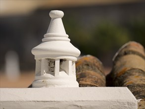 Picturesque Portuguese Chimney in Albufeira, Algarve, Portugal, Europe