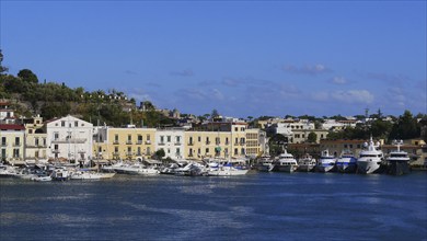 Ischia harbour with yachts and boats in the foreground