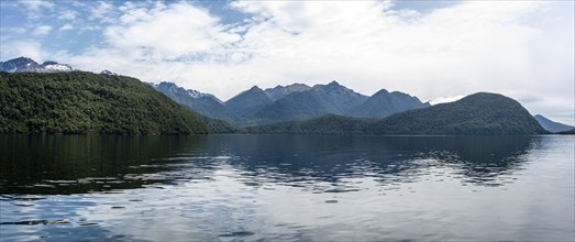 Beautiful mountain landscape surrounding lake Te Anau, South Island of New Zealand