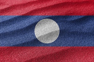 Laos sand flag, national flag sand background