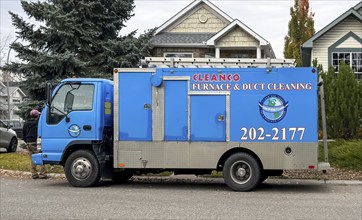 Calgary, Alberta, Canada. Oct 17, 2023. A Furnace and Duct Cleaning truck