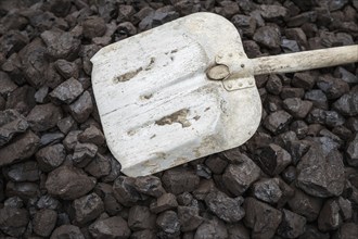 Shovel and coal, lignite storage