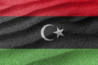 Libya sand flag, national flag sand background