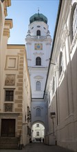 Bell tower of the Cathedral in Passau in Bavaria, Germany, Europe