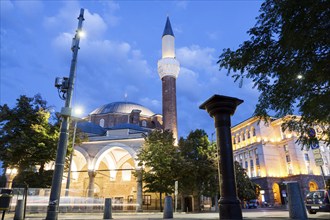 Banya Bashi Mosque in a suggestive summer sunset. Sofia, Bulgaria, Europe