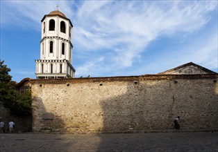 View of the bell tower of the church of St. Konstantin and Elena Church. Plovdiv, Bulgaria, Europe