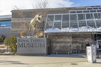 Drumheller, Alberta, Canada. Feb 19, 2024. The signage for the Royal Tyrrell Museum prominently