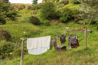 HOBBITON, NEW ZEALAND, JANUARY 20, 2023, Famous Hobbiton village in Matamata from the movies The