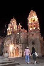 Church of Our Lady of Expectation at night. San Luis Potosi, SLP. Mexico