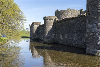 BEAUMARIS, ANGELSEY, UK, APRIL 08 : View of the ruins of the Castle in Beaumaris, Angelsey on April