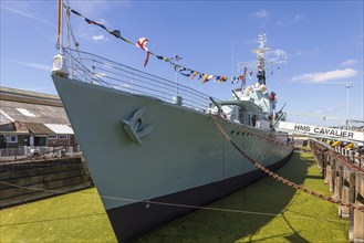 CHATHAM, KENT, UK, AUGUST 9. View of HMS Cavalier in Chatham, Kent, UK on August 09, 2024. One