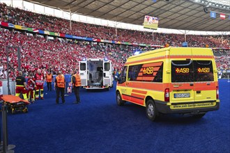 BERLIN, GERMANY - JUNE 21, 2024: Euro 2024 Groupe D match Poland vs Austria 1:3. Ambulance at the