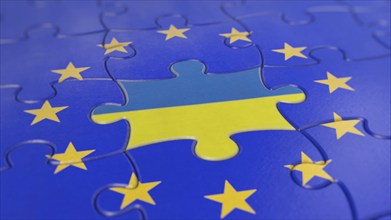 Symbolic image on the topic of Ukraine and the EU