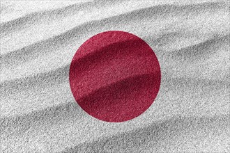 Japan sand flag, national flag sand background