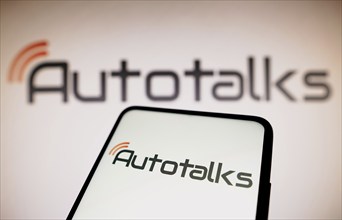 In this photo illustration, the Autotalks logo is displayed on a smartphone screen