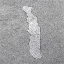 Map of Togo, silver background, map background