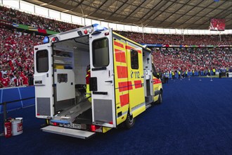 BERLIN, GERMANY - JUNE 21, 2024: Euro 2024 Groupe D match Poland vs Austria 1:3. Ambulance at the