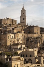 Residential cave houses in historic downtown Matera, Italy, Europe