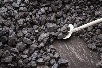 Shovel and coal, lignite storage