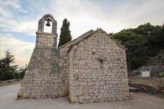 Scenic little chapel Nikola at the Marjan hill in Split, Croatia, Europe