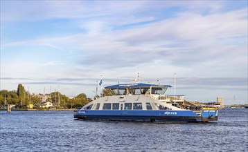 A picture of a GVB ferry in Amsterdam