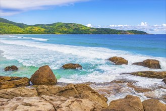 Amazing Praia de Lopes Mendes beach on the big tropical island Ilha Grande in Angra dos Reis Rio de