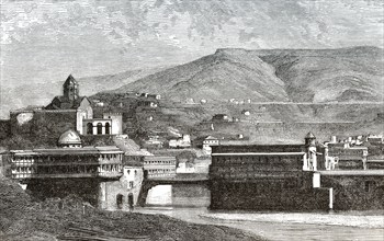 Tbilisi or Tbilisi, the capital of Georgia, Caucasus region of Eurasia, 19th century