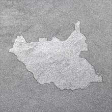 Map of South Sudan, silver background, map background