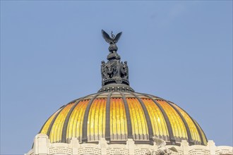 Mexico City, Mexico. Dec 28, 2011. The top of the Palace of Fine Arts building. A prominent