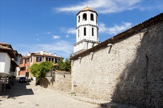 View of the bell tower of the church of St. Konstantin and Elena Church. Plovdiv, Bulgaria, Europe