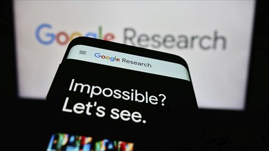 Stuttgart, Germany, 04-02-2024: Smartphone with website of US technology company Google Research in