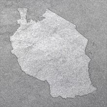 Map of Tanzania, silver background, map background