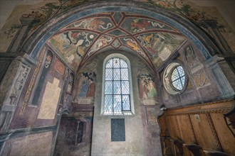 Frescoes from around 1450 in a side altar of the High Gothic church of St Martin, Memmingen,