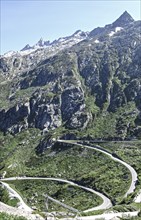 Photo with reduced saturation View from pass road to Grimsel Pass, Canton Uri, Switzerland, Europe