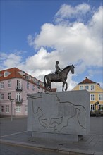 Equestrian statue by Hans Par, Sønderborg, Syddanmark, Denmark, Europe