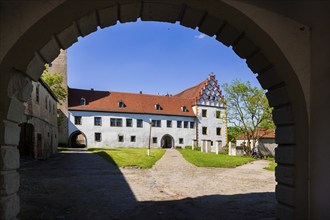 DEU Saxony Strehla Strehla Castle, later Stehla Castle, is located on a hill sloping steeply down