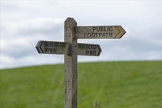 Signpost, Upper Beeding, South Downs, West Sussex, England, Great Britain