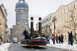 The traditional carnival parade in Bad Schandau marks the end of the boatmen's carnival parades in