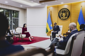 (L-R) Annalena Baerbock (Buendnis 90 Die Gruenen), Bundesaussenministerin, und Paul Kagame,