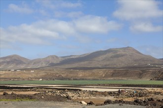 Volcanic landscape near Salinas de Janubio, Lanzarote, Canary Islands, Spain, Europe