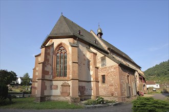 Gothic Ersheim Chapel in Ersheim, Hirschhorn, Neckar, Neckar Valley, Odenwald, Hesse, Germany,