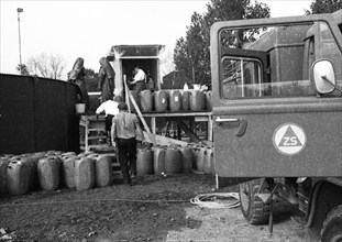 The work of the steelworkers, like here on 31 August 1971 at the Mannesmann-Huettenwerke in