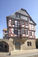 Wedding house built 1580, half-timbered house, oriel, Fritzlar, Hesse, Germany, Europe