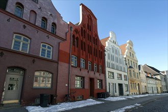 Old town houses in Wismar, Hanseatic city, Mecklenburg, Baltic Sea, Germany, Europe