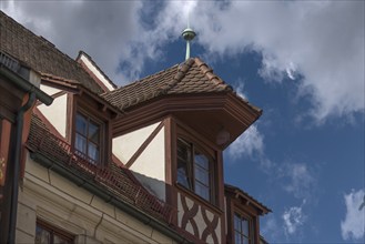 Historic roof lift bay, Weißgerbergasse 23, Nuremberg, Middle Franconia, Bavaria, Germany, Europe