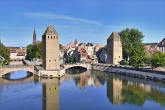 Strasbourgh, Germany: Historical tower of 'Ponts Couvert' bridge as part of defensive work erected