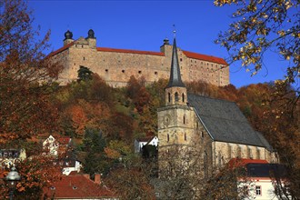 Plassenburg and Petrikirche, Kulmbach, Upper Franconia, Bavaria, Germany, Europe